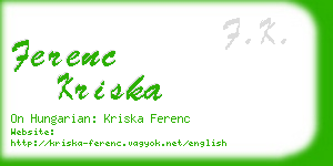 ferenc kriska business card